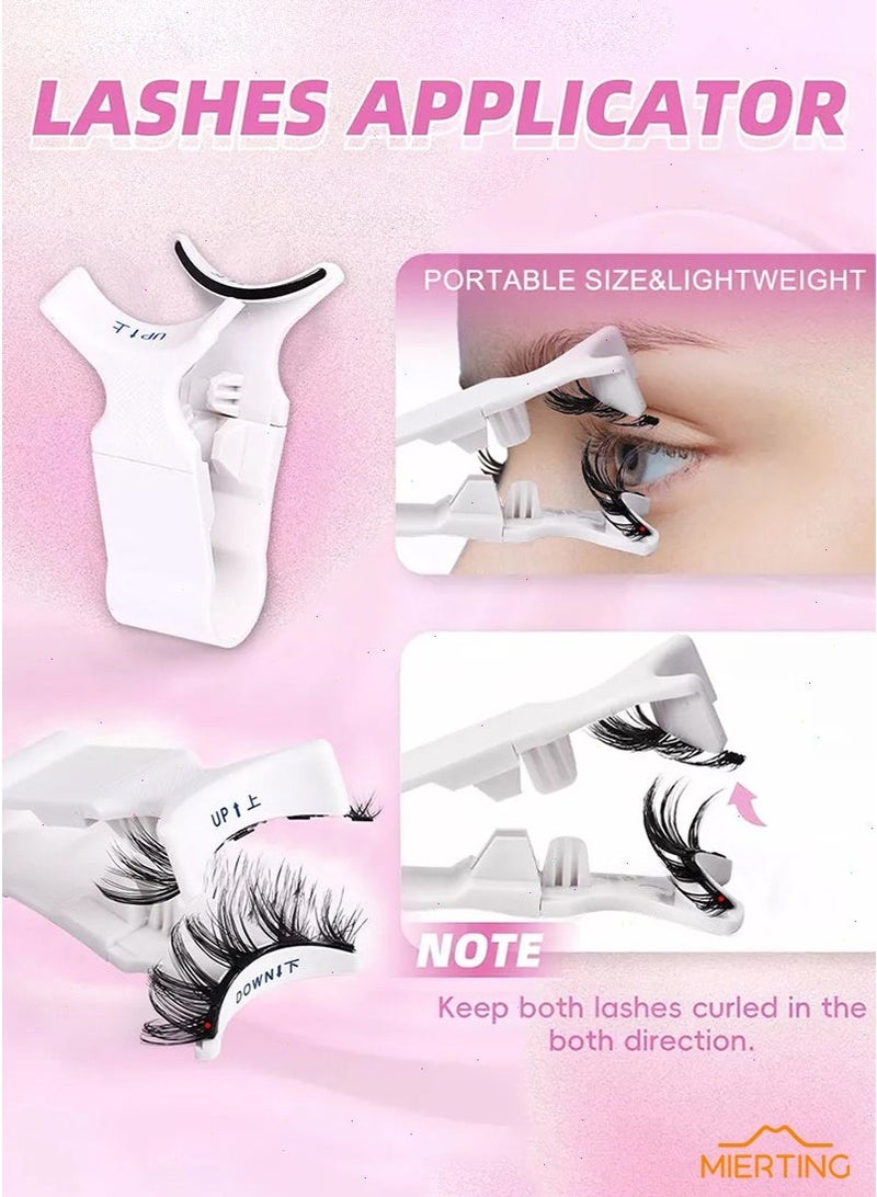 ميرتينج رموش مغناطيسية نصفية للزاوية الخارجية، مجموعات رموش طبيعية مع أداة تطبيق، رموش قابلة لإعادة الاستخدام بدون غراء، سهلة التطبيق والإزالة، CT04-6 مجموعة مجموعات الرموش - Image 3